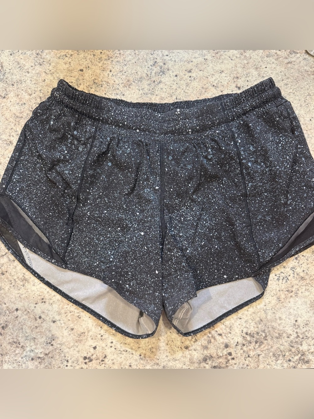 lululemon athletica Black Speckle Running Shorts